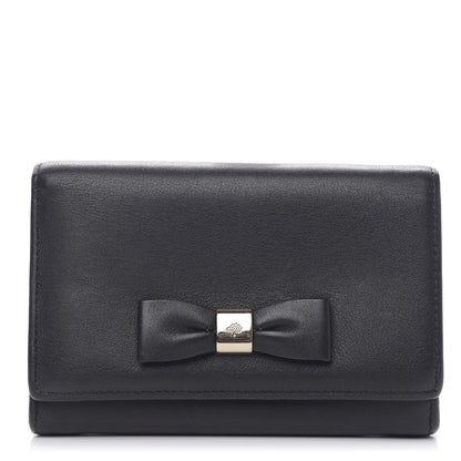Mulberry Goatskin Bow French Wallet Black 1 of 9