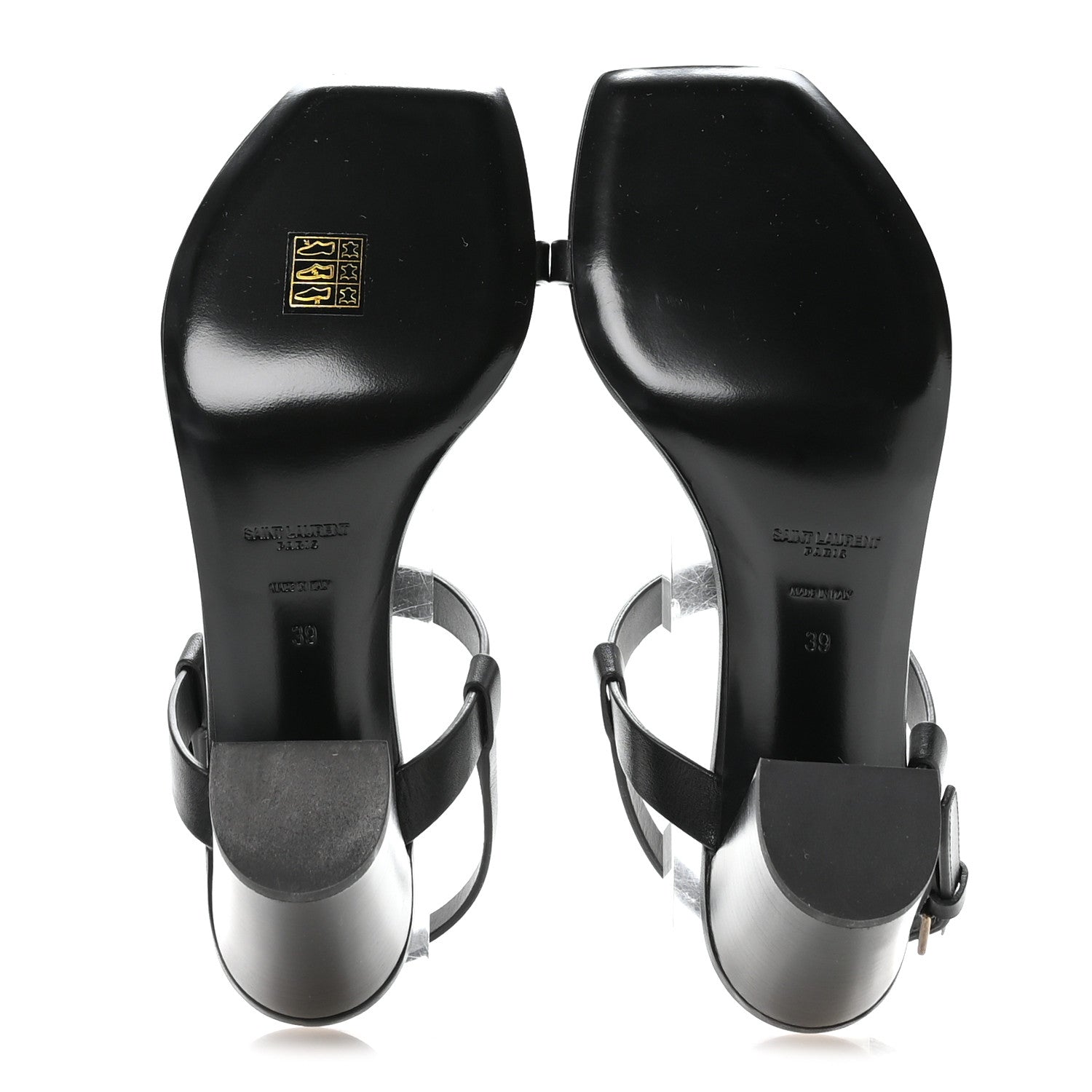 Saint Laurent Calfskin Cassandra Sandals 39 Black 6 of 8