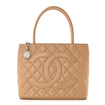 Chanel Caviar Quilted Medallion Tote Beige 1 of 12