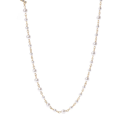 Chanel Pearl Crystal 90's Icon CC Necklace Gold 4 of 8