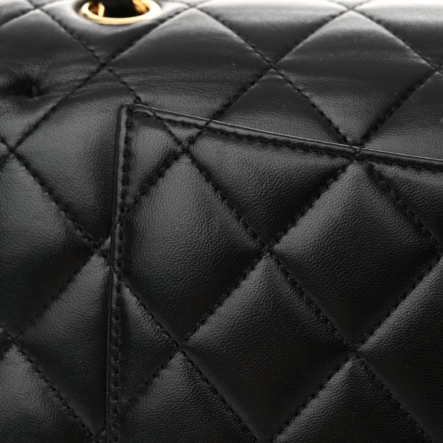 Lambskin Quilted Jumbo Double Flap Black