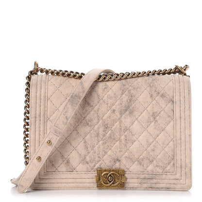 Chanel Iridescent Calfskin Quilted Large Boy Flap Beige 1 of 8