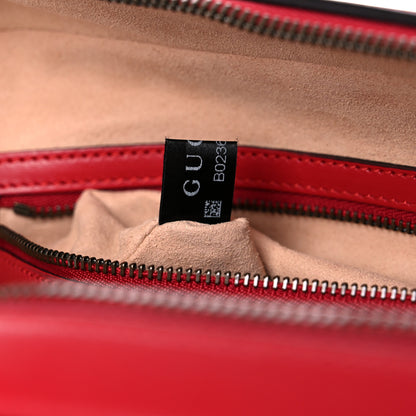 Gucci Calfskin Matelasse Sylvie Web Small GG Marmont Top Handle Shoulder Bag Hibiscus Red 8 of 13
