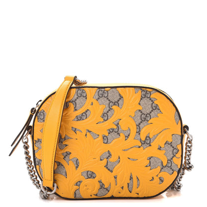 Gucci GG Supreme Monogram Arabesque Mini Chain Shoulder Bag Beige Yellow 1 of 7