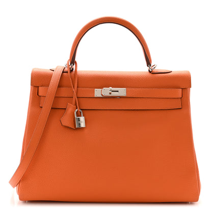 Hermes Togo Kelly Retourne 35 Orange 1 of 13