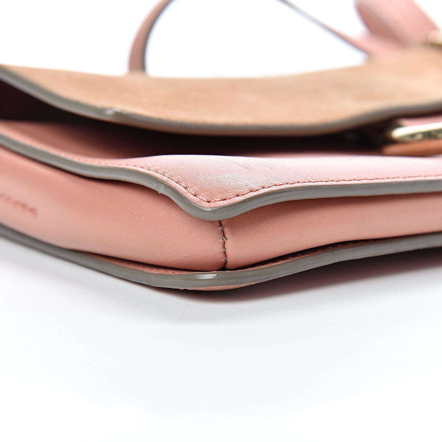 Suede Calfskin Small Faye Shoulder Bag Blushy Pink