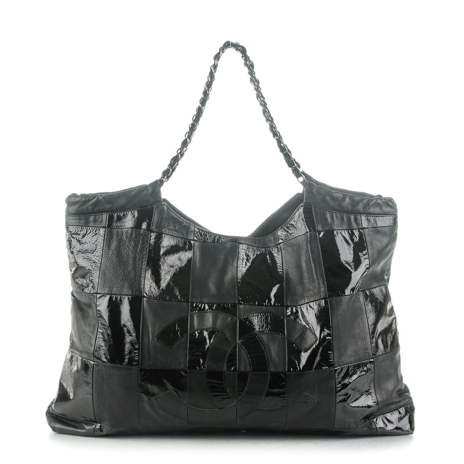 Chanel Patent Patchwork Large Brooklyn Tote Black 1 of 7