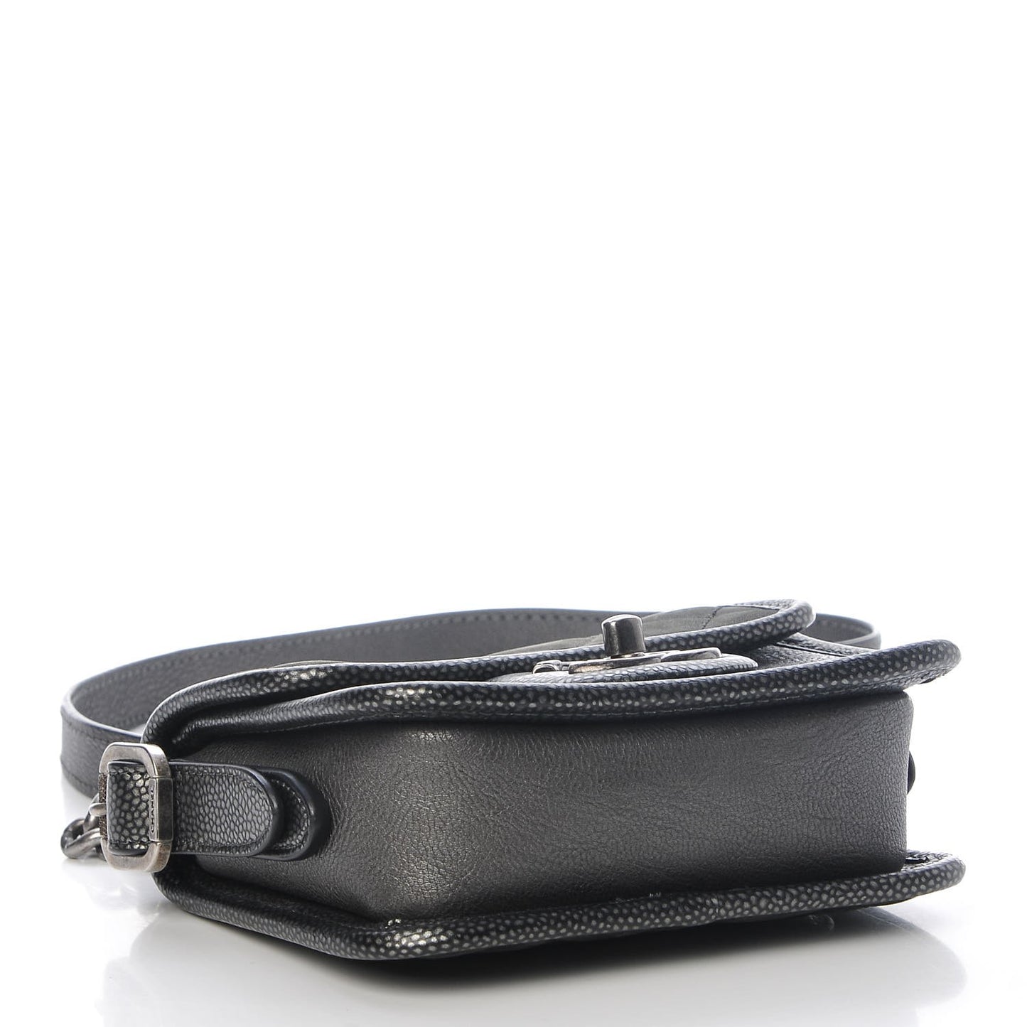 Iridescent Calfskin Mini Back To School Crossbody Flap Anthracite