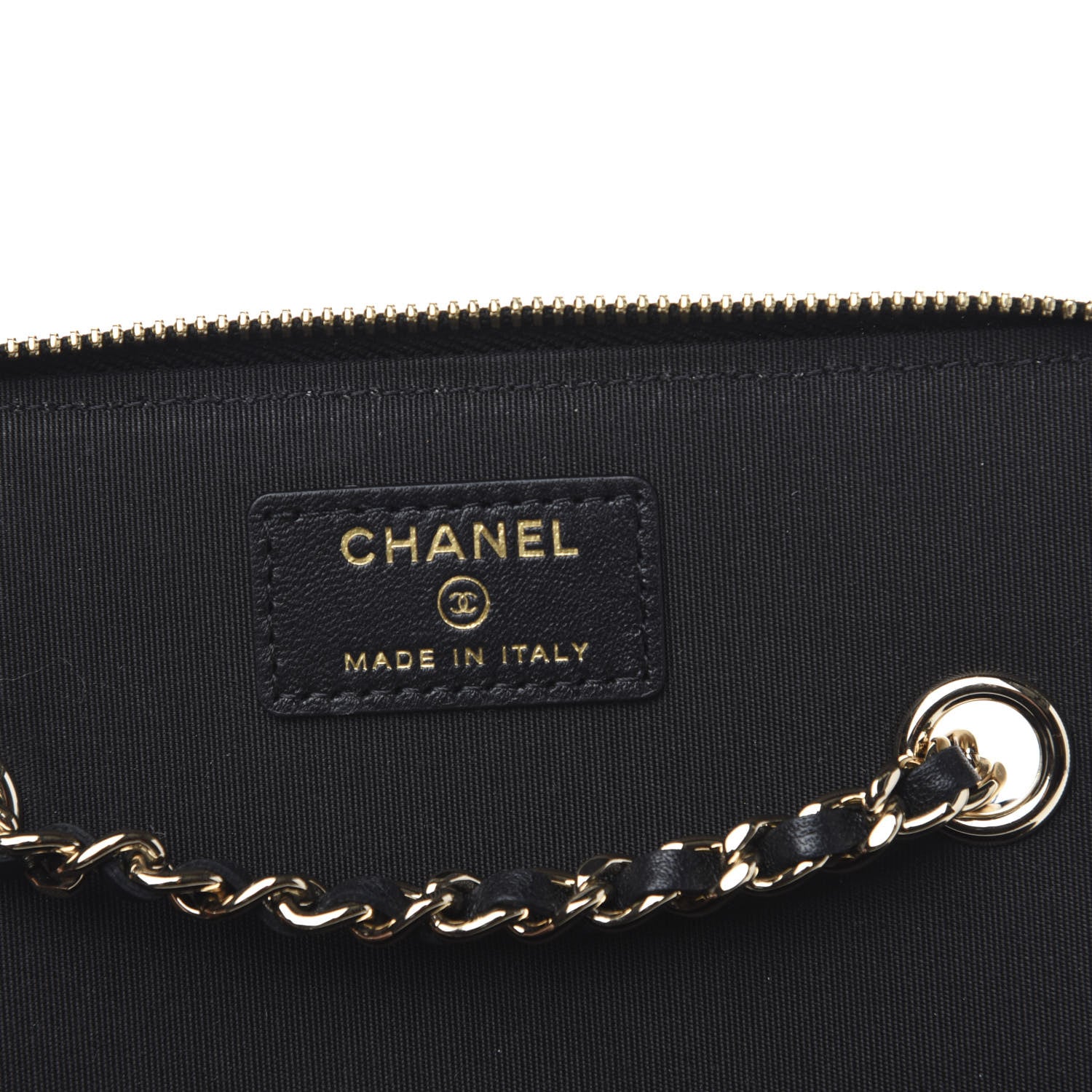 Chanel Raffia Jute Striped Small Vanity Case With Chain Black Beige 6 of 10