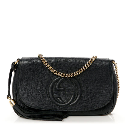 Gucci Pebbled Calfskin Medium Soho Flap Crossbody Black 1 of 11