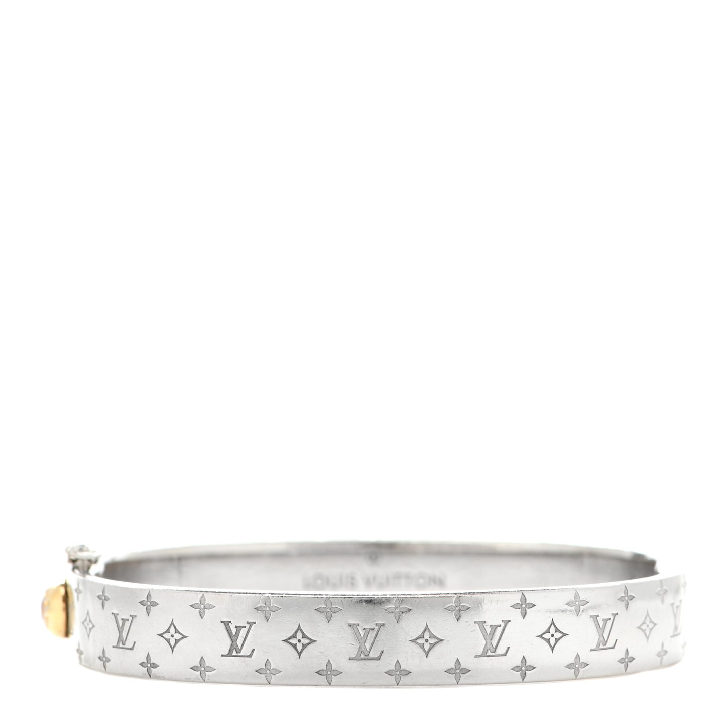 Brass Palladium Plated Nanogram Cuff M Silver