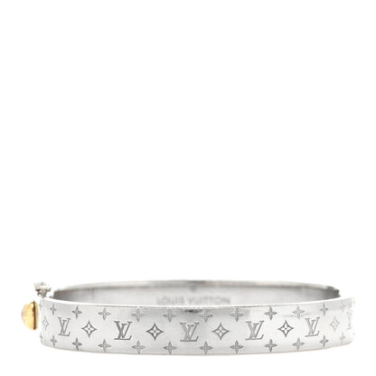 Louis Vuitton Brass Palladium Plated Nanogram Cuff M Silver 1 of 6