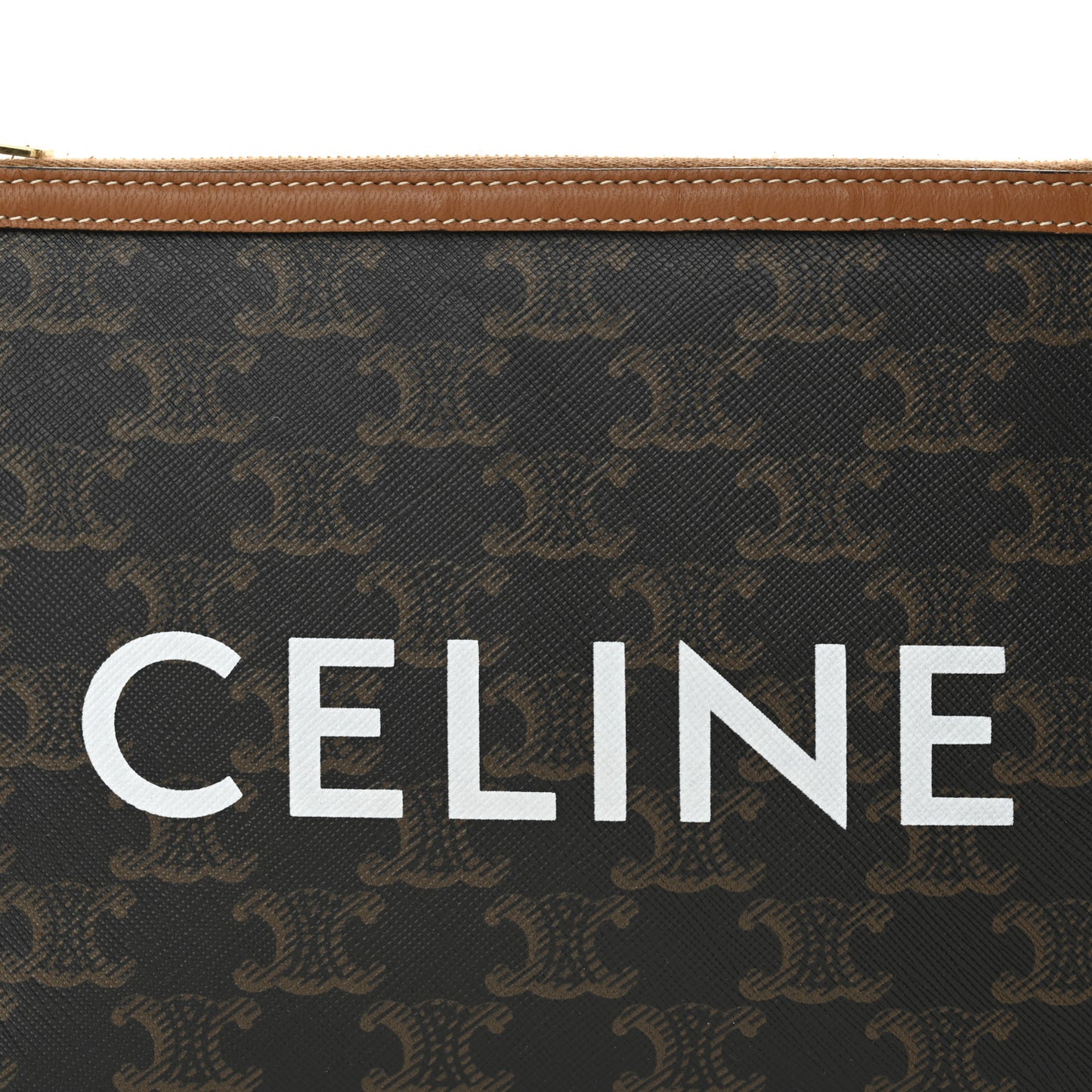 Triomphe Canvas Lambskin Small Pouch Tan