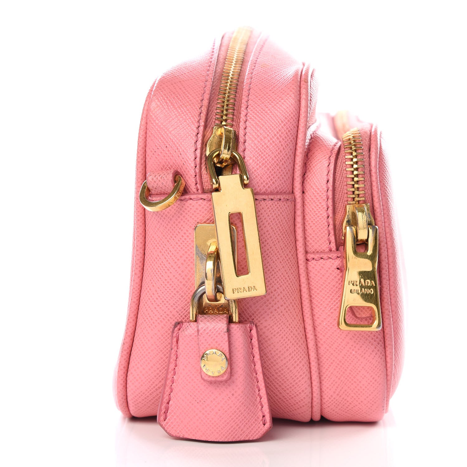 Prada Saffiano Lux Double Zip Crossbody Bag Petalo 11 of 13