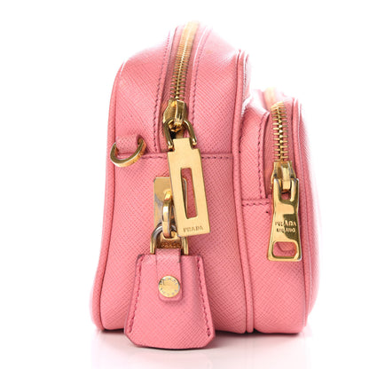 Prada Saffiano Lux Double Zip Crossbody Bag Petalo 11 of 13