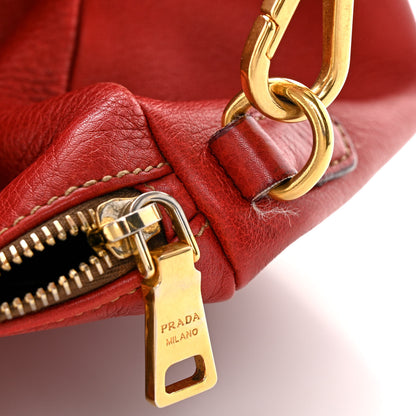 Prada Vitello Daino Top Handle Shoulder Bag Rosso 13 of 15