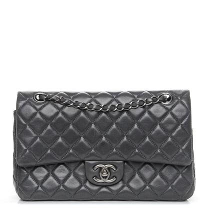 Chanel Lambskin Medium Quilted Double Flap Dark Grey 1 of 8
