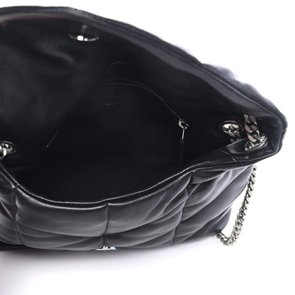 Saint Laurent Lambskin Quilted Small Loulou Puffer Monogram Chain Satchel Black 5 of 10