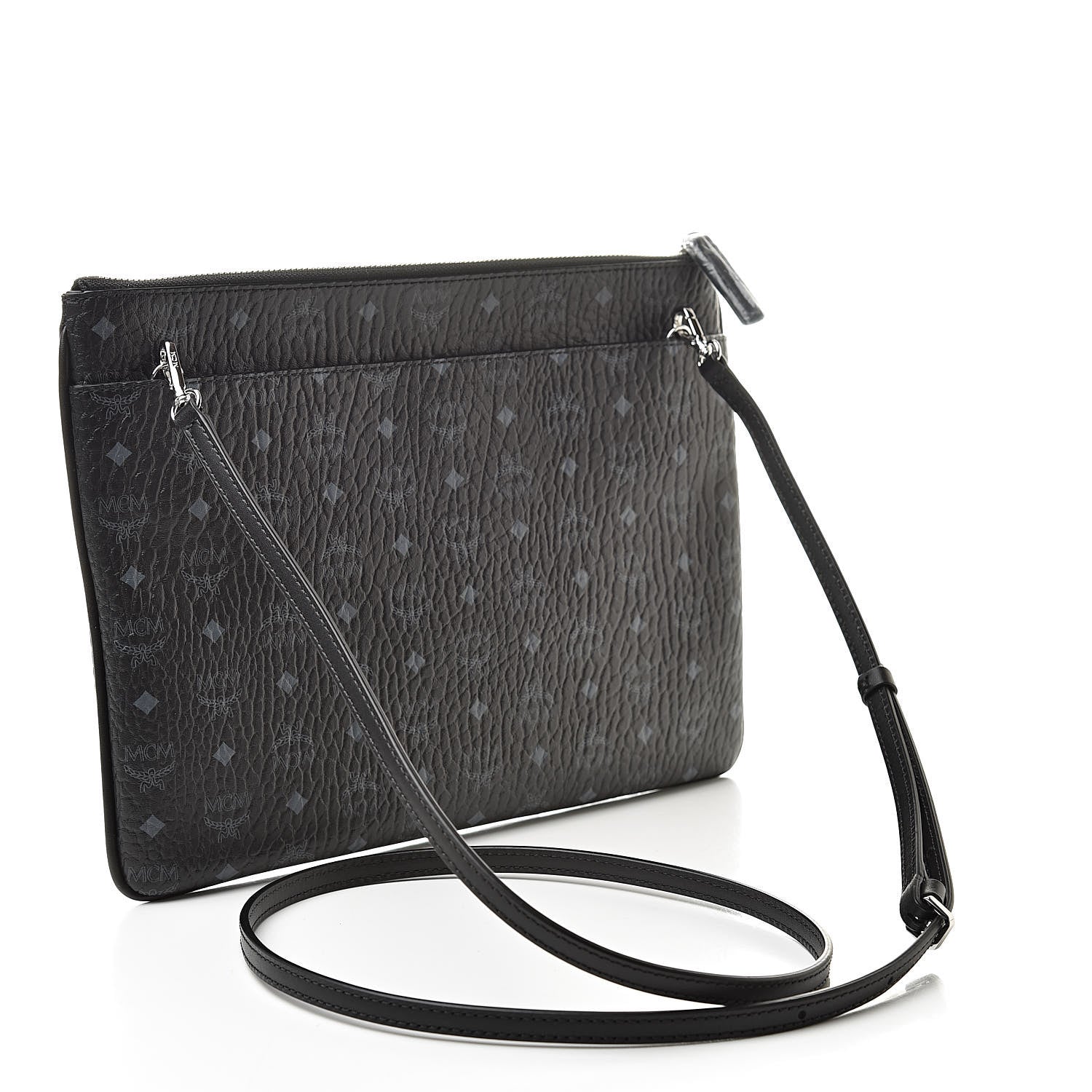MCM Visetos Medium Crossbody Pouch Black 3 of 7