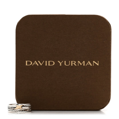 David Yurman Sterling Silver 18K Yellow Gold 6mm X Crossover Ring 54 6.75 5 of 5