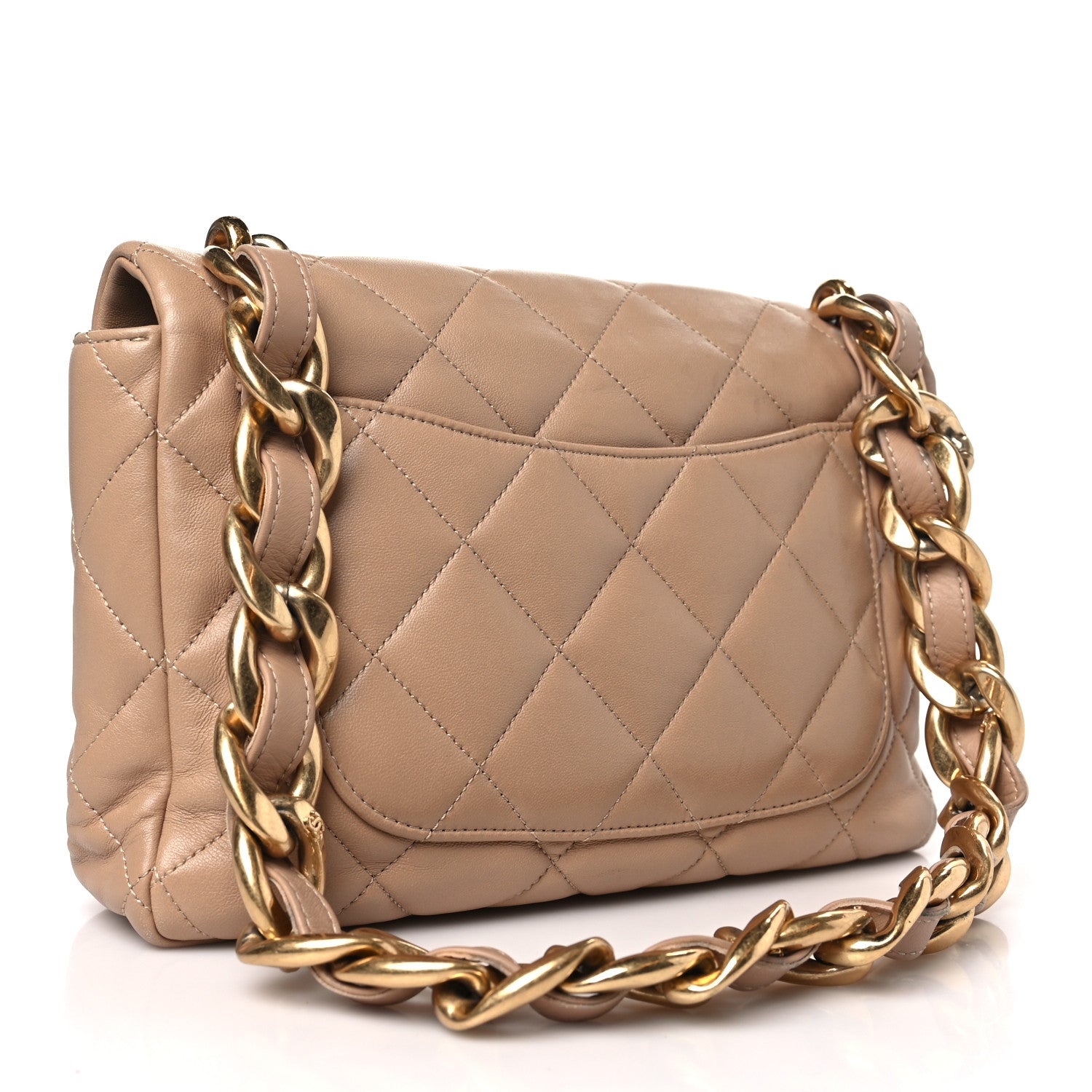 Chanel Lambskin Quilted Large CC Funky Town Flap Beige 3 of 11