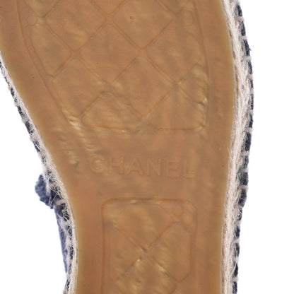 Chanel Denim Toile CC Espadrilles 35 Navy Black 7 of 12