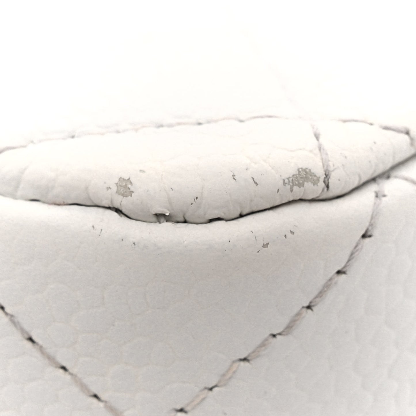 Caviar Quilted Medium Double Flap Bijoux Chain White
