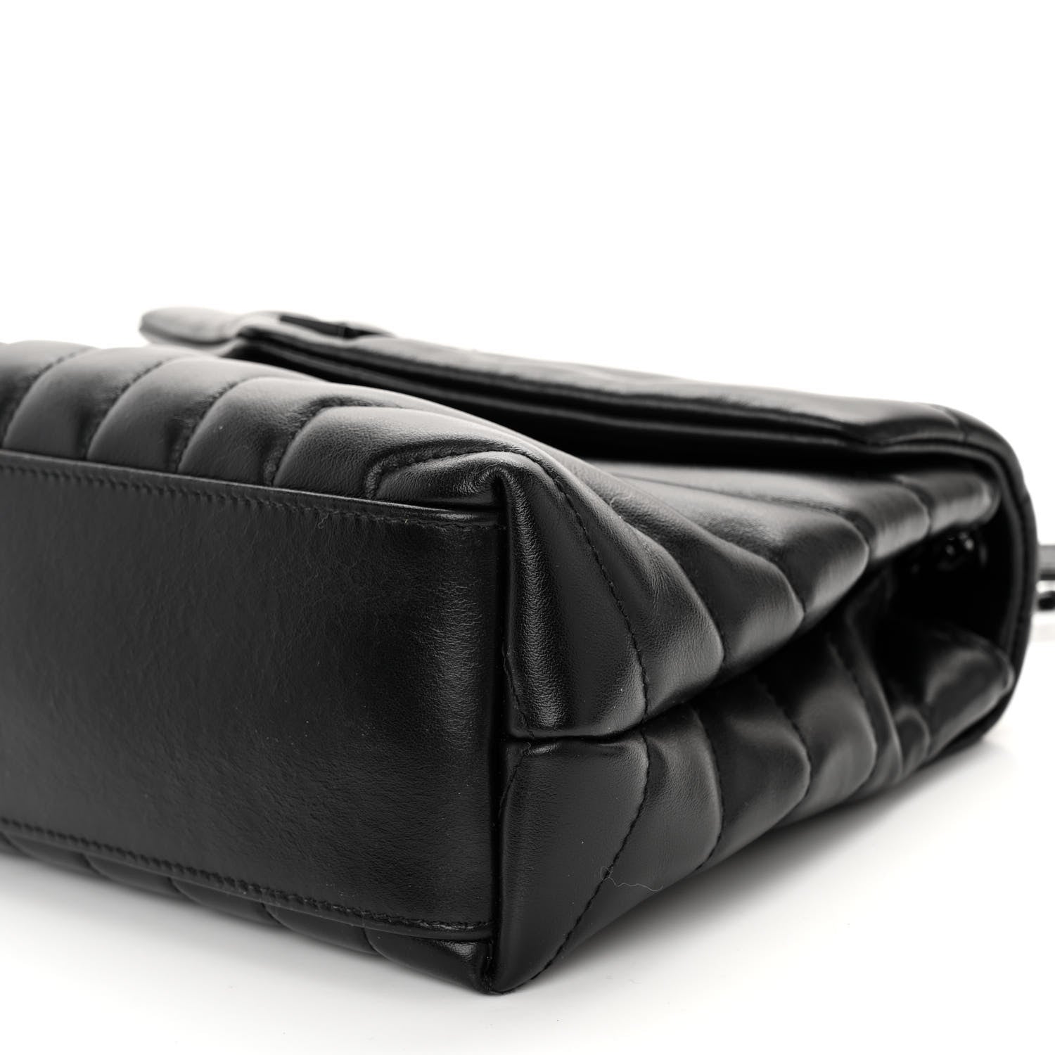 Saint Laurent Calfskin Y Quilted Monogram Monochrome Small Loulou Chain Satchel Black 9 of 9
