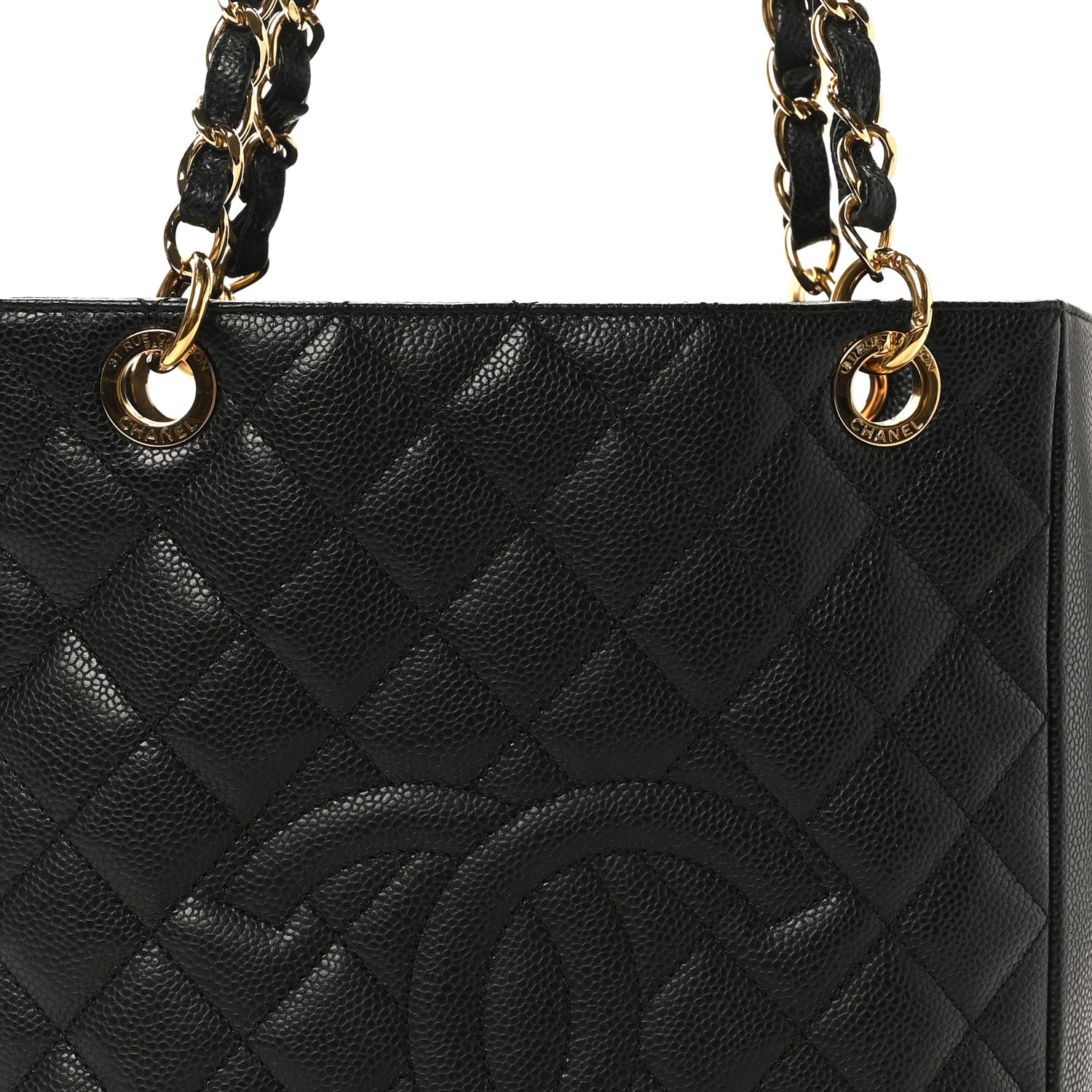 Chanel Caviar Quilted Petit Shopping Tote PST Black 8 of 10