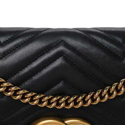 Gucci Calfskin Matelasse Medium GG Marmont Shoulder Bag Black 8 of 12