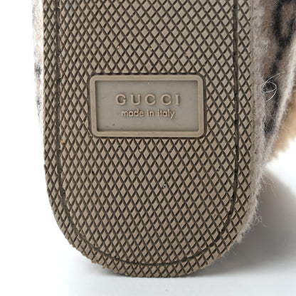 Gucci Covered Wool GG Monogram Womens Fria Horsebit Ankle Boots 40 Beige Ebony Butterscotch 7 of 9