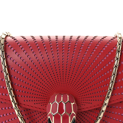 Bulgari Calfskin Laser Cut Small Serpenti Forever Diamond Blast Sunshine Crossbody Bag Red Pink 7 of 9