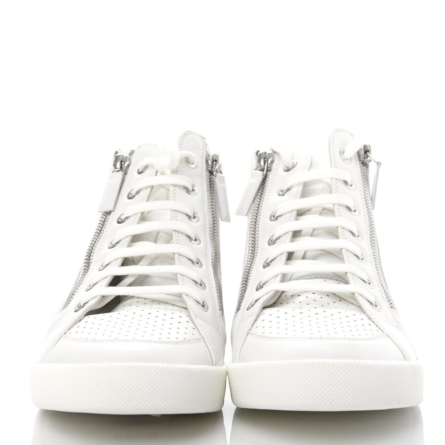 Chanel Calfskin Pearl High Top CC Sneakers 39.5 White 2 of 10