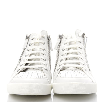 Chanel Calfskin Pearl High Top CC Sneakers 39.5 White 2 of 10