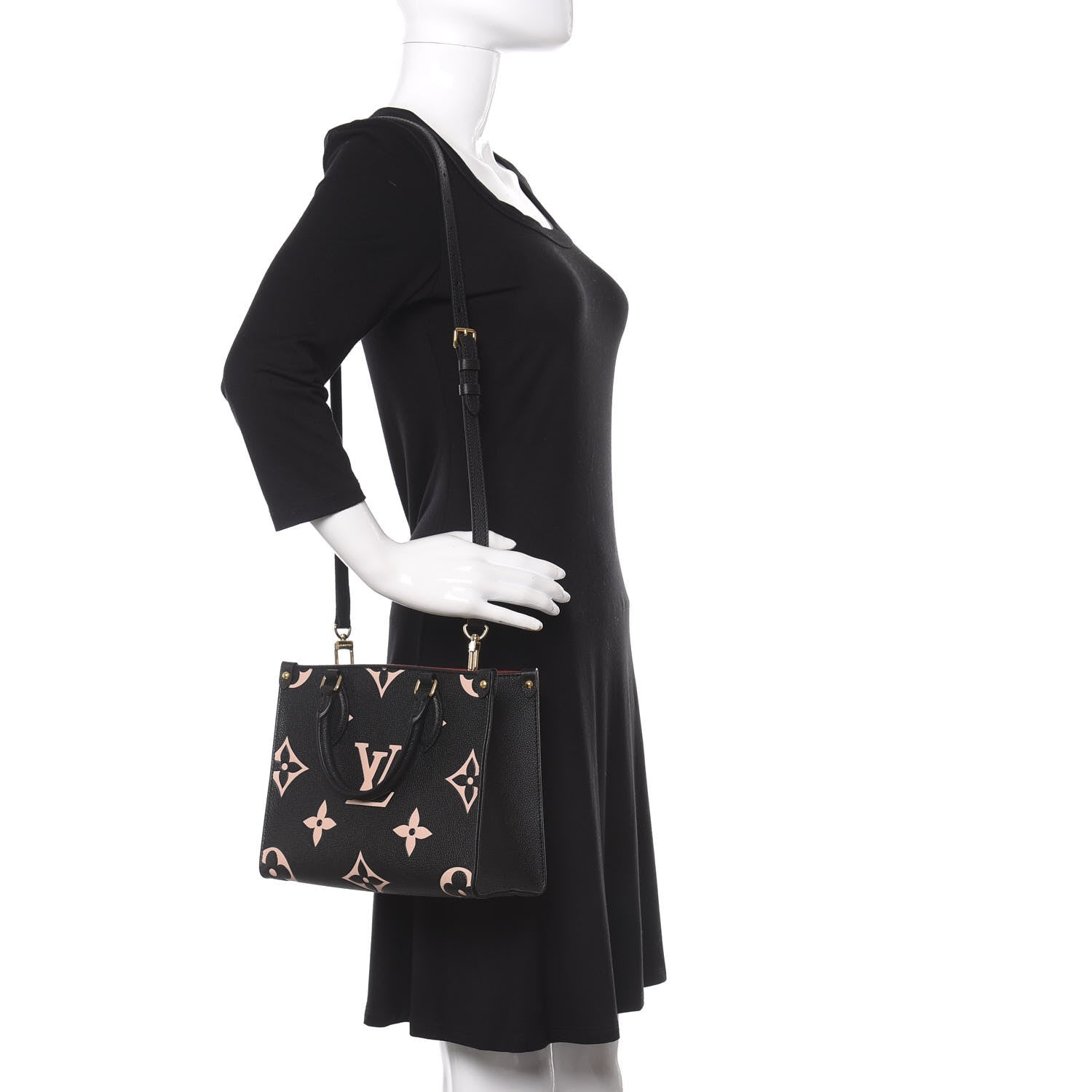 Louis Vuitton Empreinte Monogram Giant Onthego PM Black Beige 2 of 8