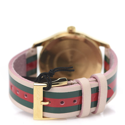 Gucci Stainless Steel Calfskin 38mm G-Timeless Stripe Web Quartz Watch Pink 4 of 6