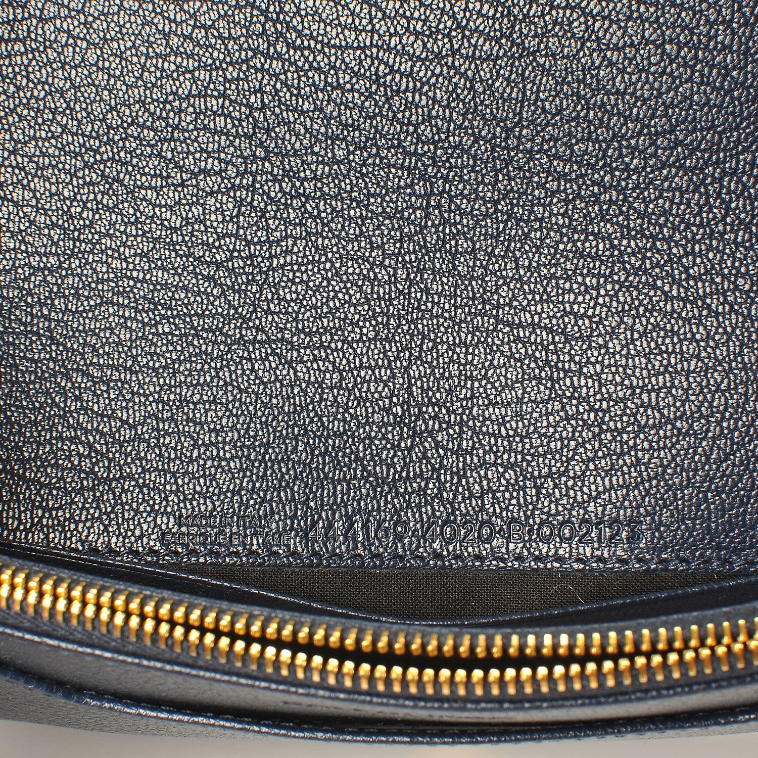 Balenciaga Chevre Gold Metallic Edge Hardware Wallet on Chain Bleu Nuit 7 of 7