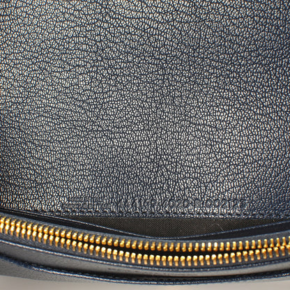 Balenciaga Chevre Gold Metallic Edge Hardware Wallet on Chain Bleu Nuit 7 of 7