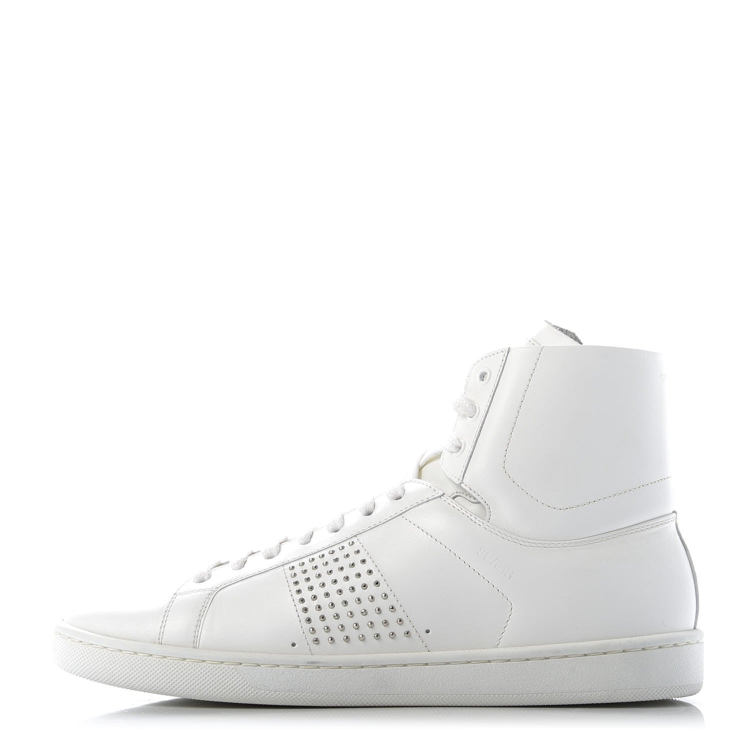 Saint Laurent Nappa Wolly High Top Sneakers 37.5 Optique White 1 of 9