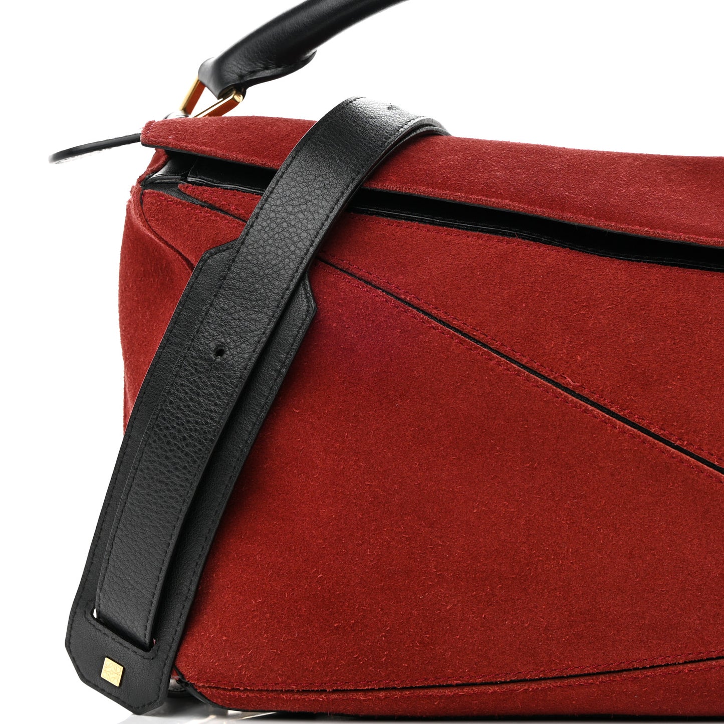Suede Medium Puzzle Bag Red