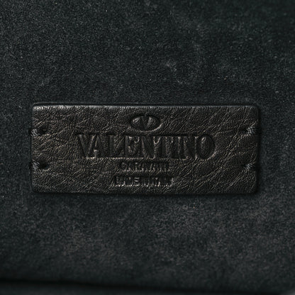 Valentino Garavani Pebbled Calfskin Roman Stud Logo Crossbody Pouch Black 6 of 9