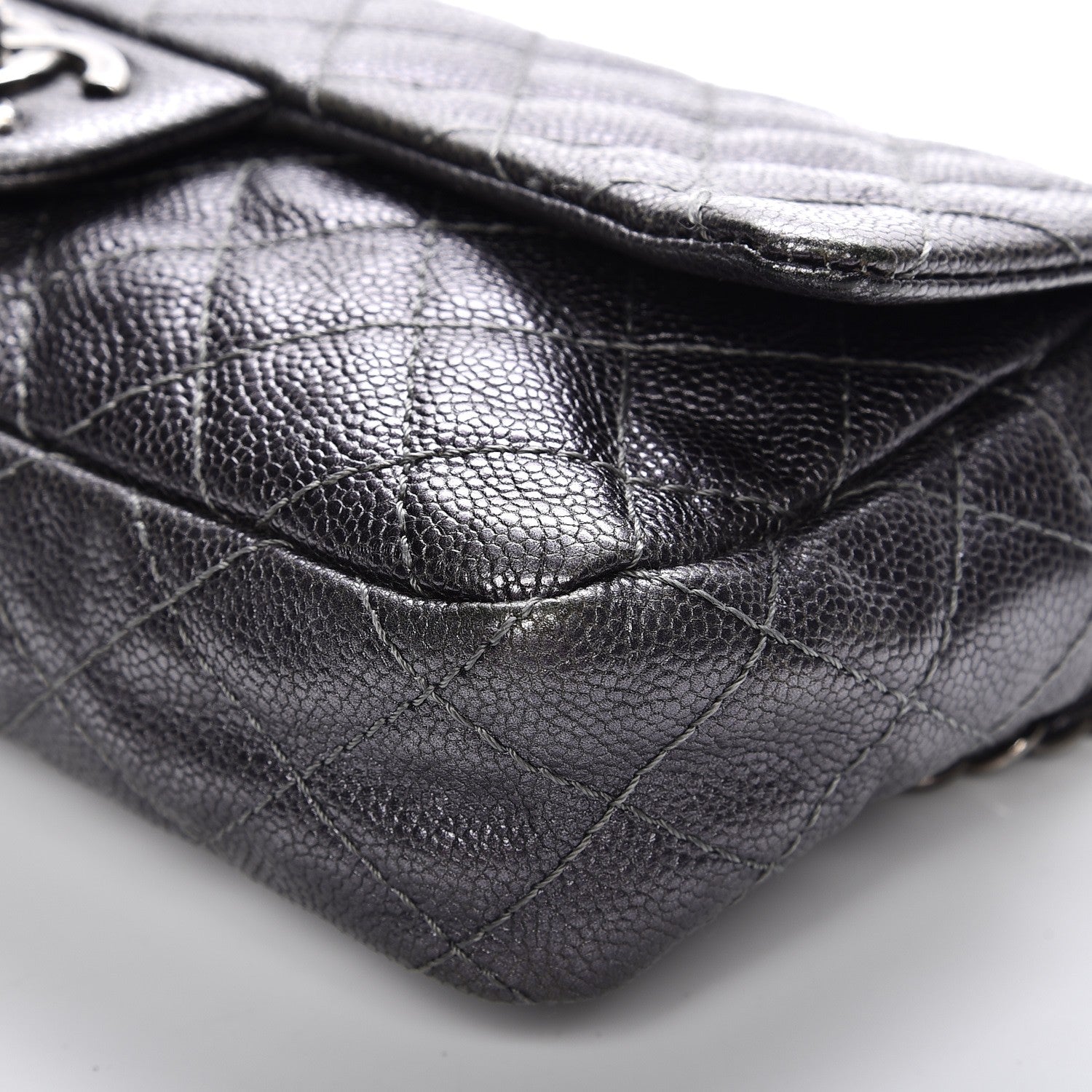 Chanel Iridescent Caviar Quilted Small Chic Flap Argent 12 of 13