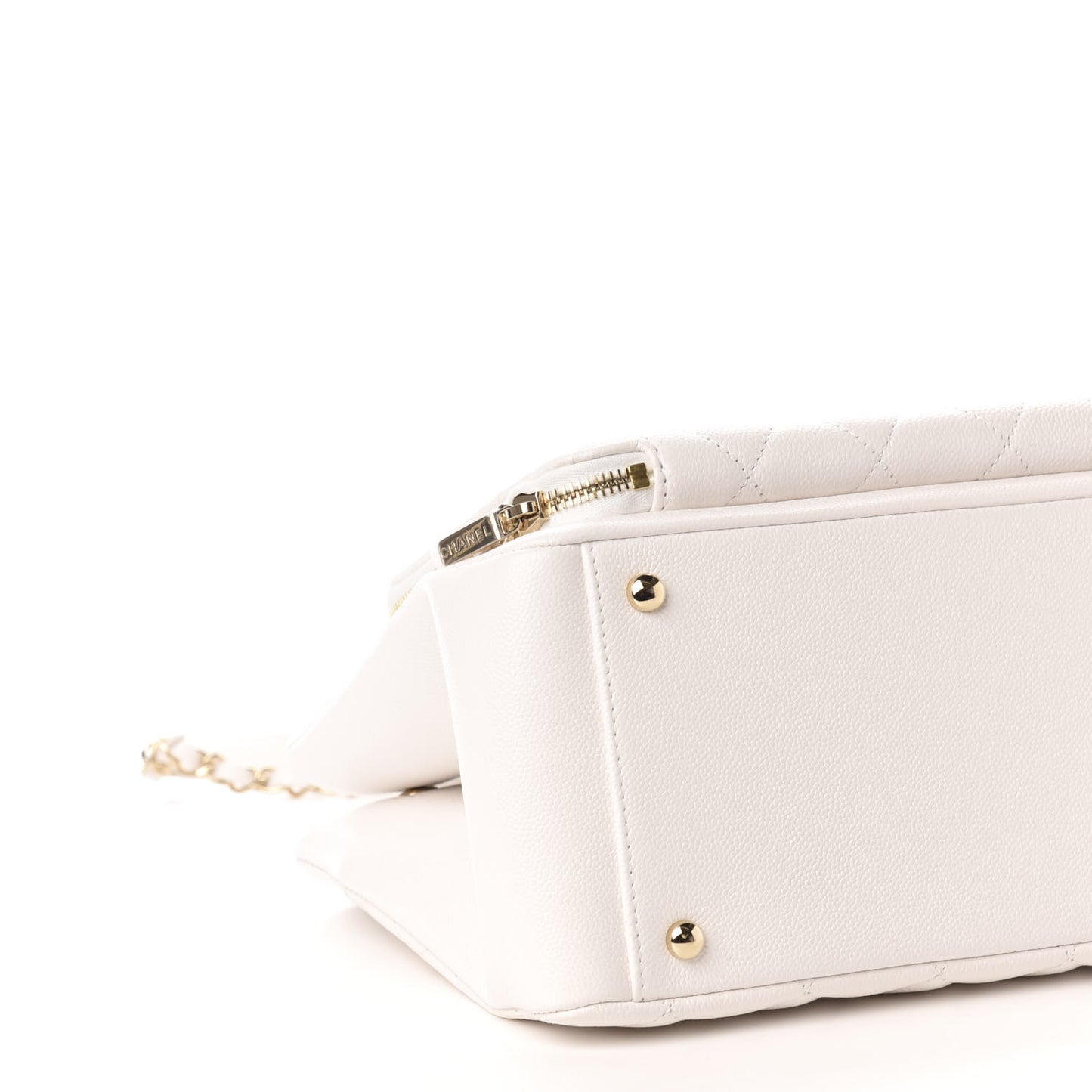 Caviar Quilted Small Business Affinity Shopping Bag White