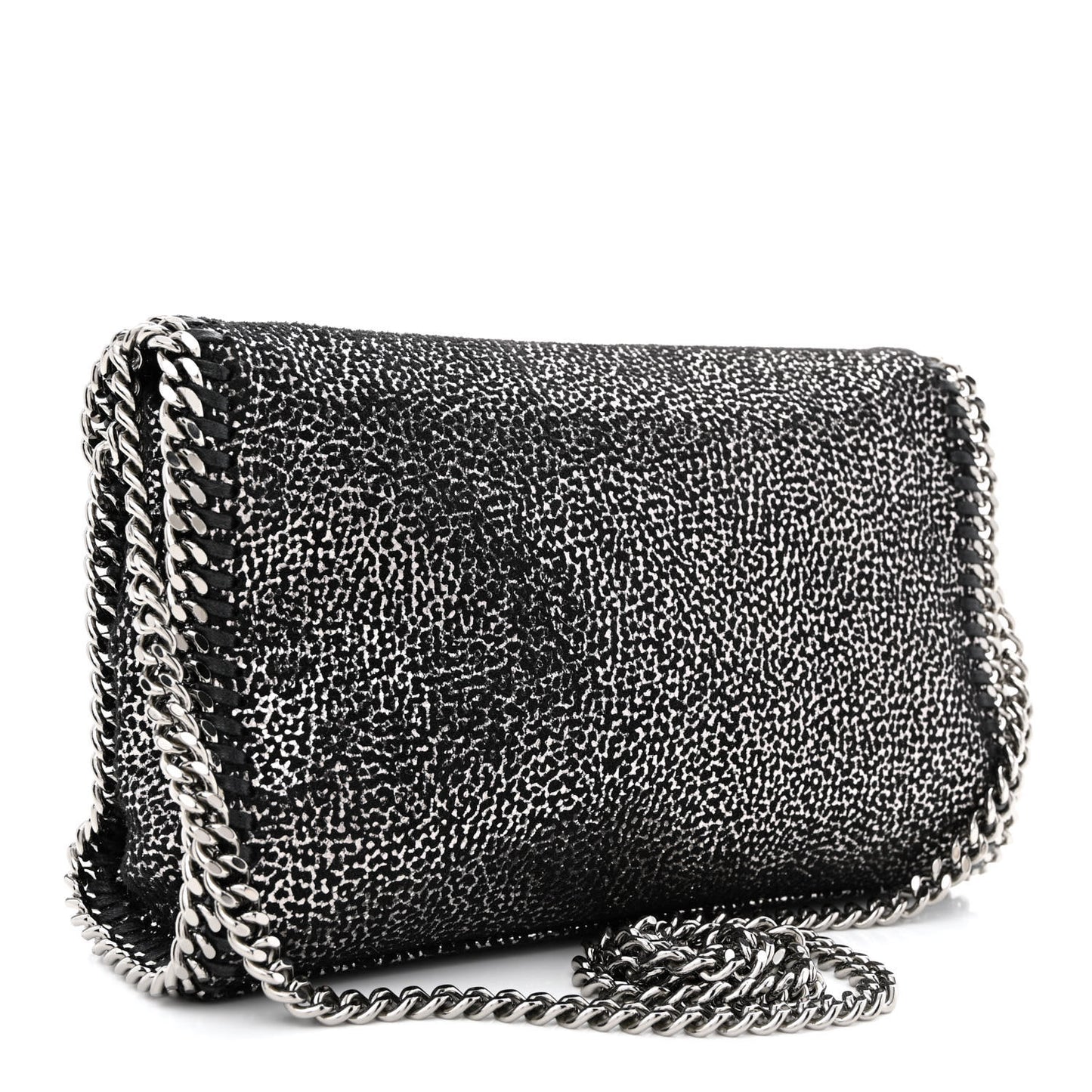 Chamois Shiny Dotted Mini Falabella Crossbody Bag Ruthenium
