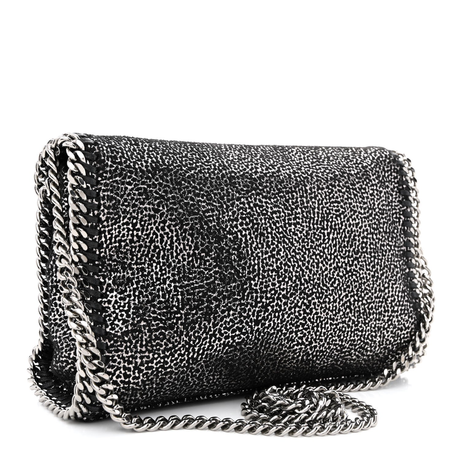 Stella McCartney Chamois Shiny Dotted Mini Falabella Crossbody Bag Ruthenium 3 of 12