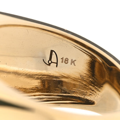 Parker & West by FASHIONPHILE 18K Yellow Gold Black Jade Signet Ring 58 8.25 9 of 10