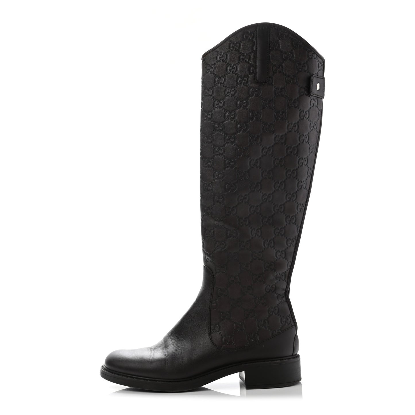 Guccissima Calfskin Miro Soft Knee High Riding Boots 39 Chocolate