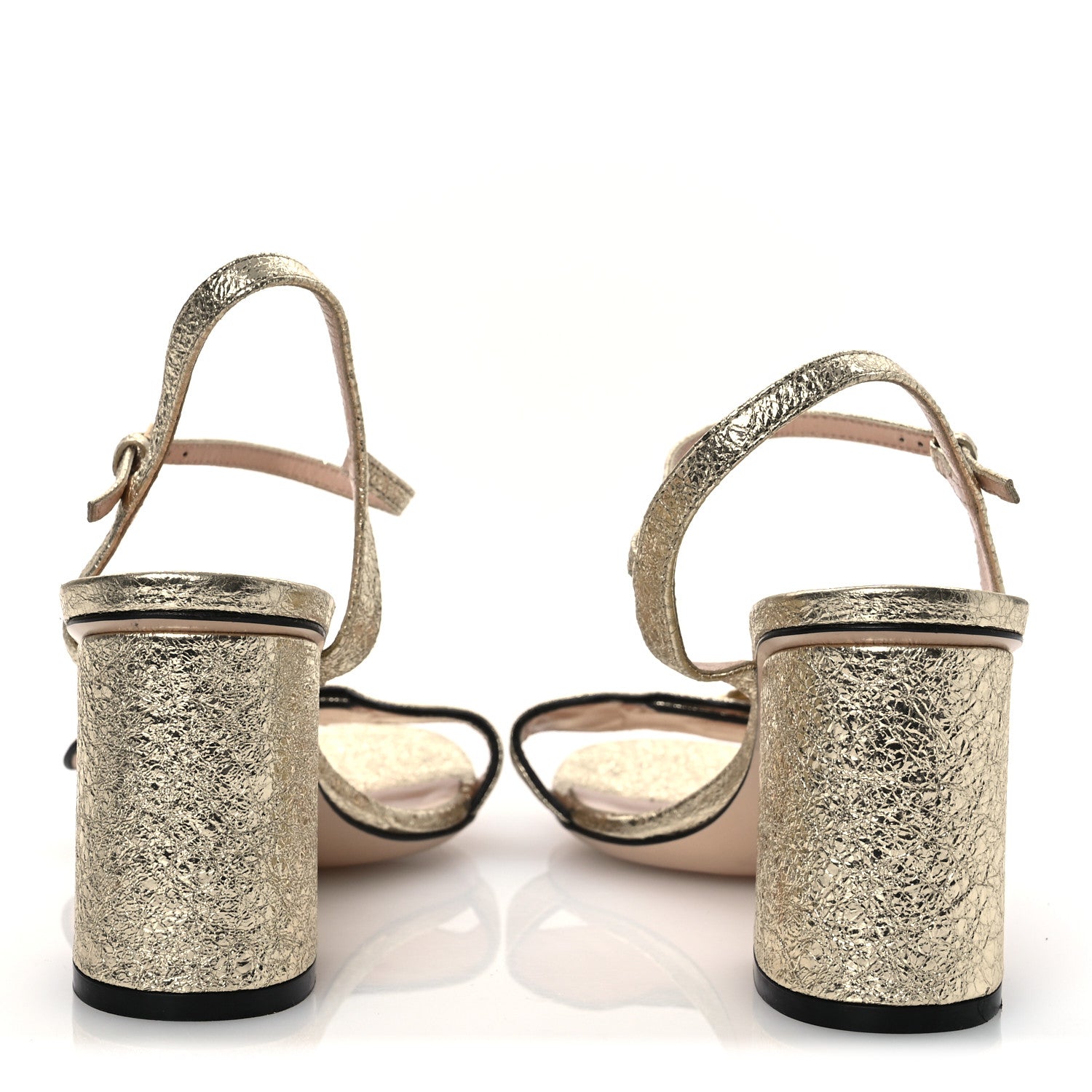 Gucci Galassia GG Marmont Ankle Wrap 75mm Sandals 37 Platino 6 of 11