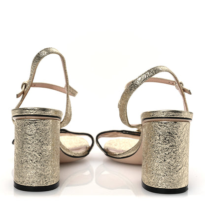 Gucci Galassia GG Marmont Ankle Wrap 75mm Sandals 37 Platino 6 of 11