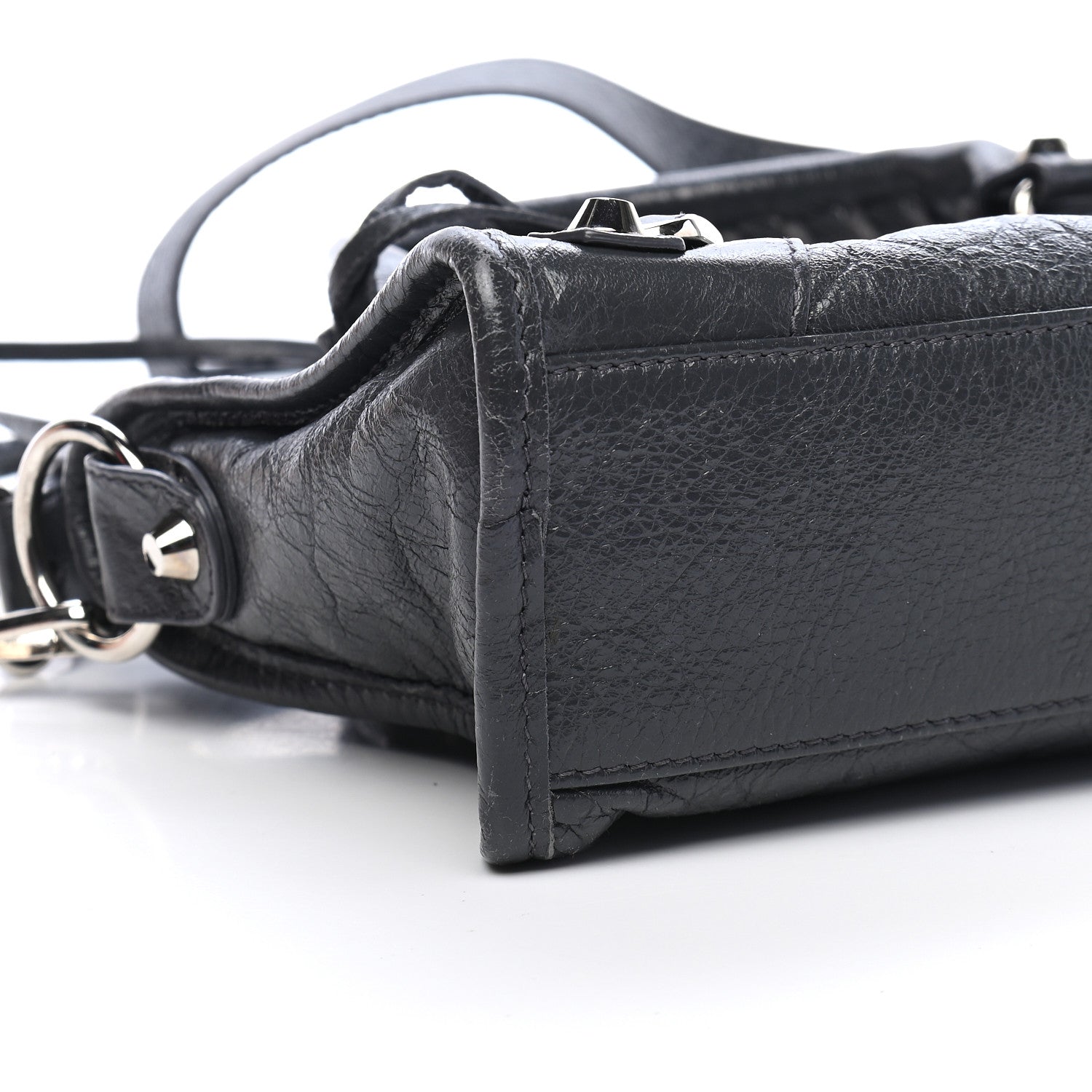 Balenciaga Agneau Classic Silver Hardware Mini City Gris Fossile 9 of 10